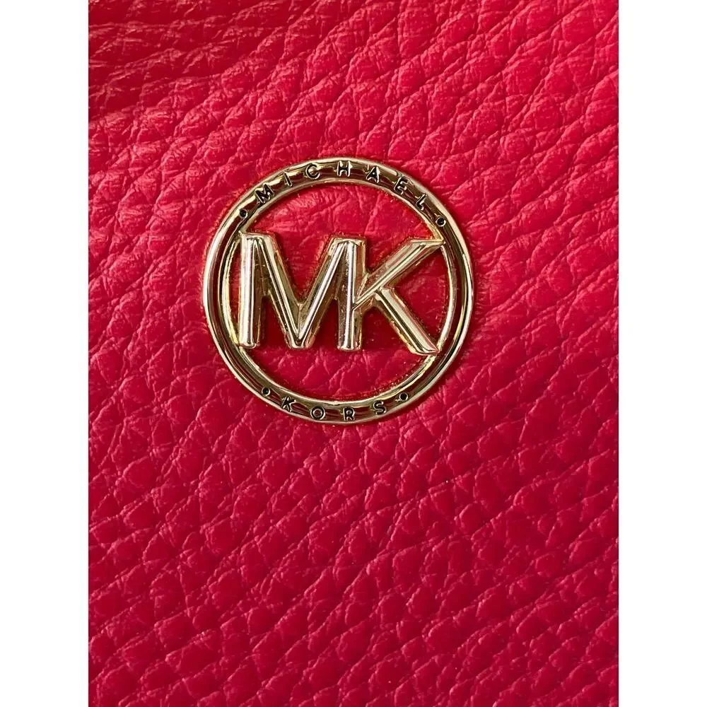 MICHAEL KORS WATERMELON COLOR PEBBLED LEATHER CROSSBODYBAG